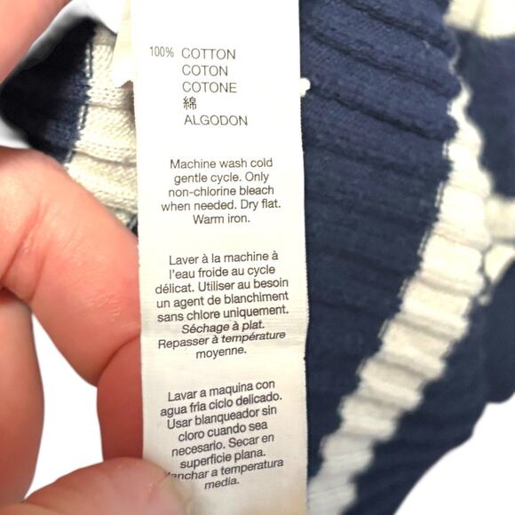 GAP Striped Long Sleeve Top - Sweater Style Navy & White - Medium Long Sleeves - Picture 10 of 12